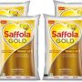 Saffola Gold Refined Oil|Blend of Rice Bran Oil & Sunflower Oil 1 ltr Pouch