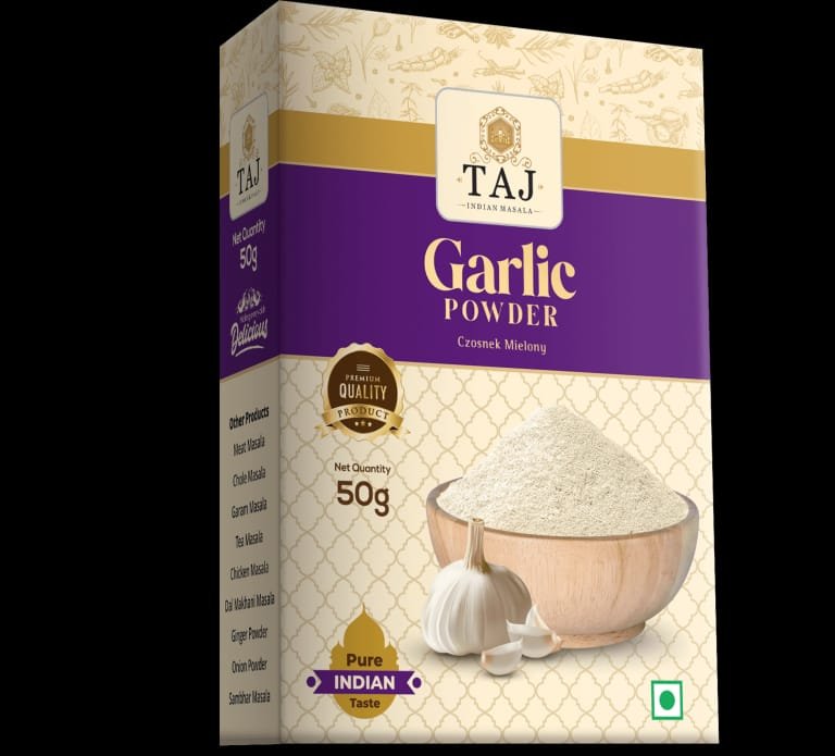 TAJ INDIAN GARLIC POWDER 50GM BOX