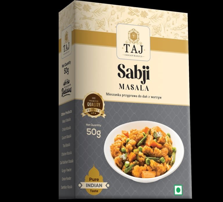 TAJ INDIAN SABJI MASALA 50GM BOX
