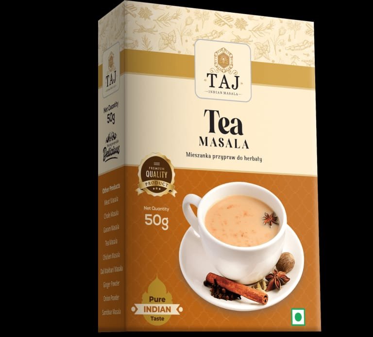TAJ INDIAN TEA MASALA 50GM BOX.